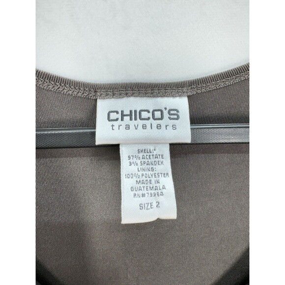 Chico Travelers Maxi Dress Size 2/Large Taupe Sleeveless Slinky Stretch Scoop - Picture 3 of 7